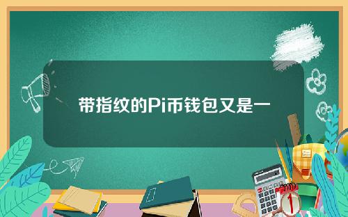 带指纹的Pi币钱包又是一个(pi币创造了无指纹钱包)。